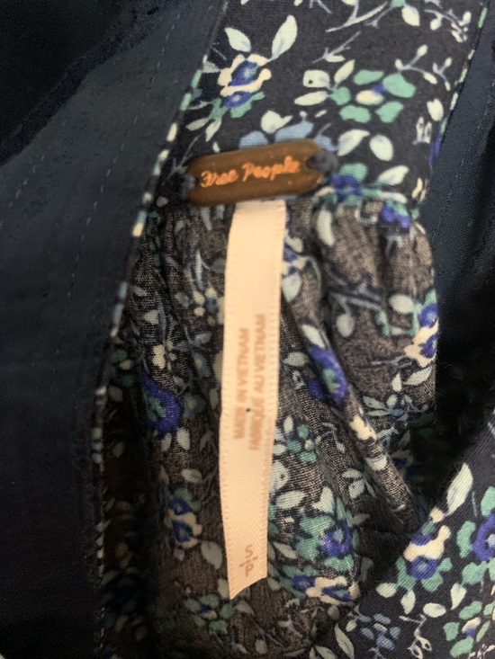 Free People Petunia Mini Dress Blue Floral Smocked Boho Backless - Size S - Picture 7 of 9